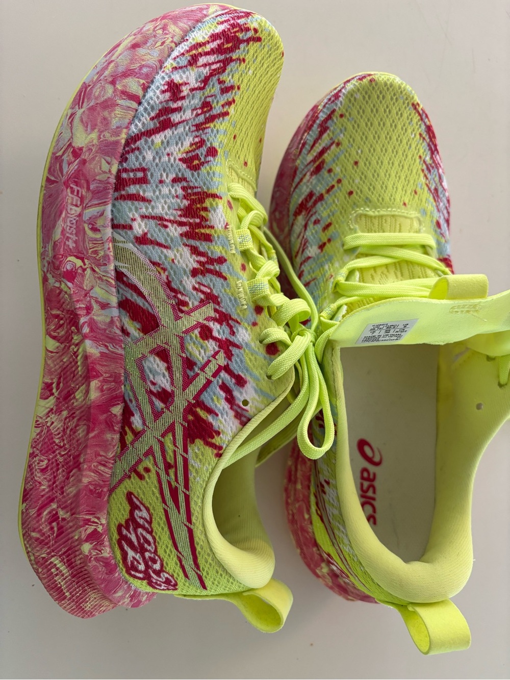 ASICS Neon Yellow & Pink Women's Athletic Running Shoes - Picture 2 of 6